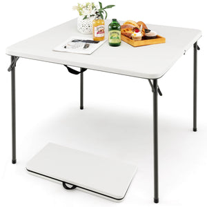 Sturdy steel frame for 330 lbs strong loading capacity<br>Add extra stability due to the reinforced triangular structure <br>Anti-scratch foot pads for floor protection<br>Perfect for outdoor use with rustproof steel surface and all-weather HDPE tabletop<