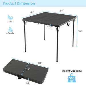 Sturdy steel frame for 330 lbs strong loading capacity<br>Add extra stability due to the reinforced triangular structure <br>Anti-scratch foot pads for floor protection<br>Perfect for outdoor use with rustproof steel surface and all-weather HDPE tabletop<