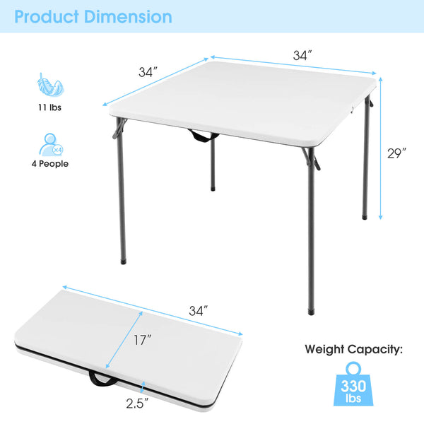 Sturdy steel frame for 330 lbs strong loading capacity<br>Add extra stability due to the reinforced triangular structure <br>Anti-scratch foot pads for floor protection<br>Perfect for outdoor use with rustproof steel surface and all-weather HDPE tabletop<