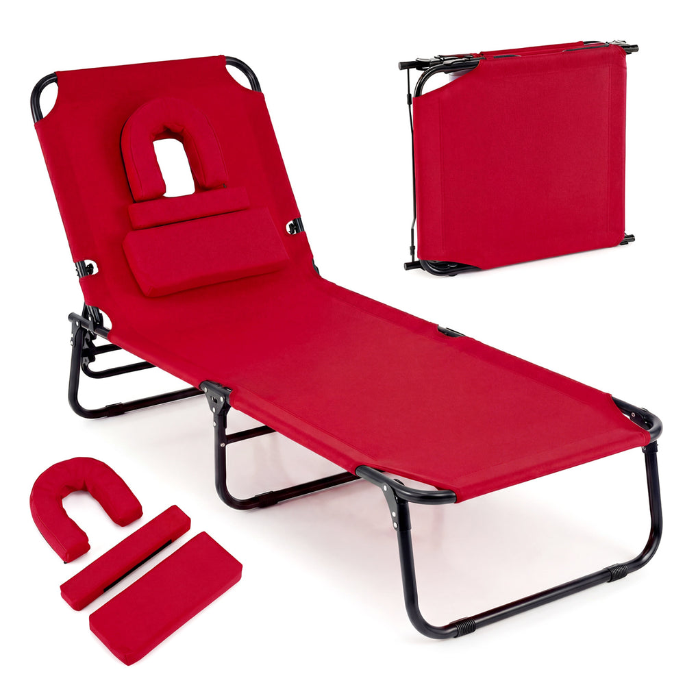 4-position adjustable backrest allows you to sit up  recline  and lay down<br>Safe locking device for firm backrest fixation<br>Powder-coated metal frame with U-shaped legs for extra sturdiness<br>Made of 500D Oxford fabric  wear-resistant and breathable<