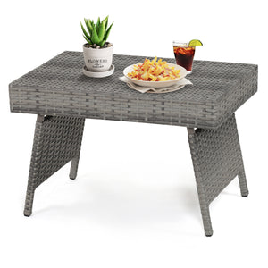 This brown gradient coffee table is made out of durable  weather-resistant resin and an open-weave material  which will not fray and can tolerate high summer temperatures. Â   Their contemporary design and ergonomic comfort are exactly the right combinati