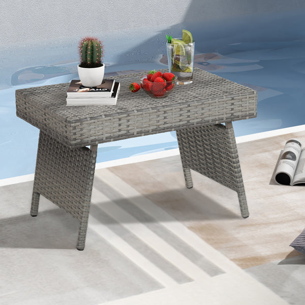 This brown gradient coffee table is made out of durable  weather-resistant resin and an open-weave material  which will not fray and can tolerate high summer temperatures. Â   Their contemporary design and ergonomic comfort are exactly the right combinati