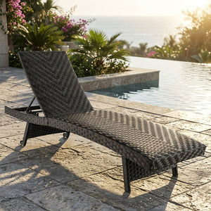 Padded seat with quick dry foam inside for more comfort<br>5 backrest positions meet more of your demands<br>Well-woven PE rattan for more elegance and durability<br>Reinforced metal frame offers strong support<br>Anti-slip footpads improve the overall st