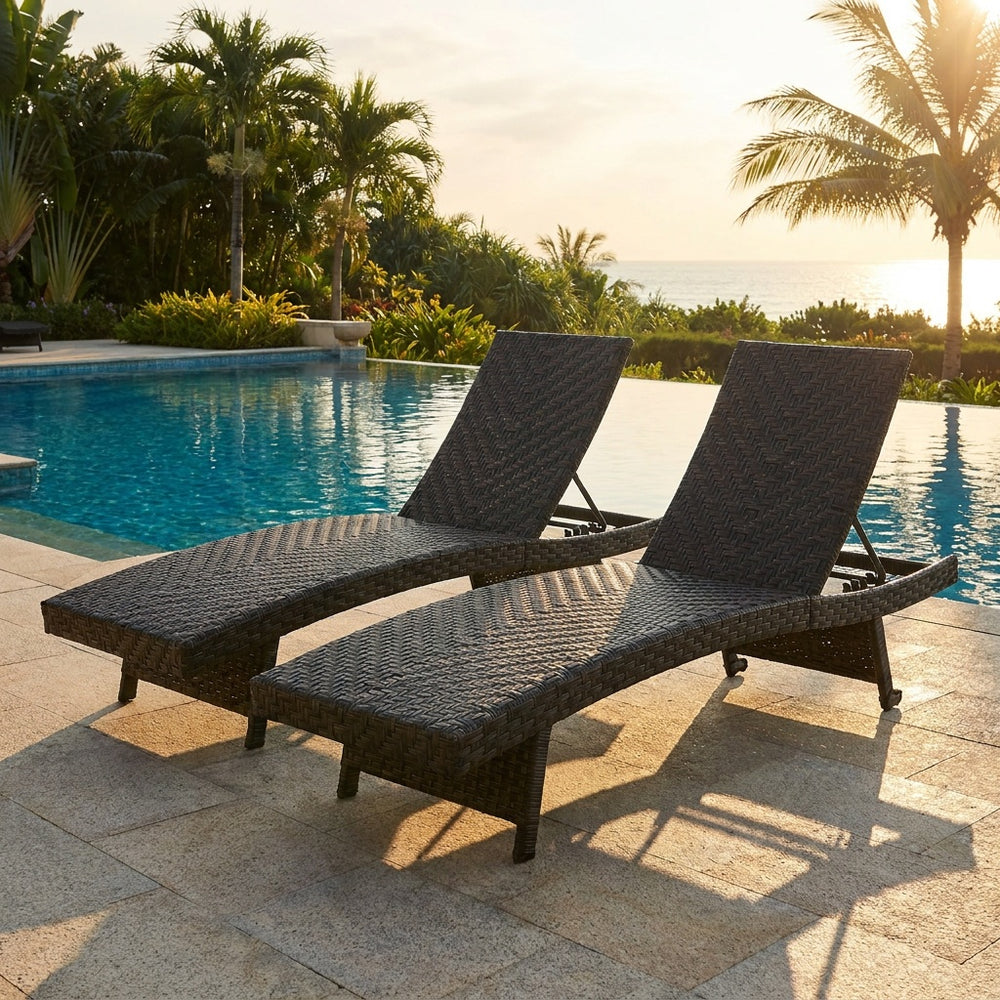 Padded seat with quick dry foam inside for more comfort<br>5 backrest positions meet more of your demands<br>Well-woven PE rattan for more elegance and durability<br>Reinforced metal frame offers strong support<br>Anti-slip footpads improve the overall st