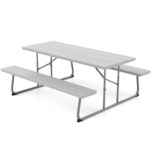 The HDPE tabletop ensures exceptional strength and good weather resistance<br>Features a waterproof surface for easy cleaning  easy to maintain with a damp cloth<br>The 183 cm/6 ft spacious HDPE tabletop provides enough area for food  drinks  and other es