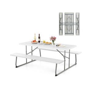 The HDPE tabletop ensures exceptional strength and good weather resistance<br>Features a waterproof surface for easy cleaning  easy to maintain with a damp cloth<br>The 183 cm/6 ft spacious HDPE tabletop provides enough area for food  drinks  and other es