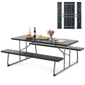 The HDPE tabletop ensures exceptional strength and good weather resistance<br>Features a waterproof surface for easy cleaning  easy to maintain with a damp cloth<br>The 183 cm/6 ft spacious HDPE tabletop provides enough area for food  drinks  and other es