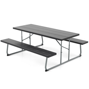 The HDPE tabletop ensures exceptional strength and good weather resistance<br>Features a waterproof surface for easy cleaning  easy to maintain with a damp cloth<br>The 183 cm/6 ft spacious HDPE tabletop provides enough area for food  drinks  and other es