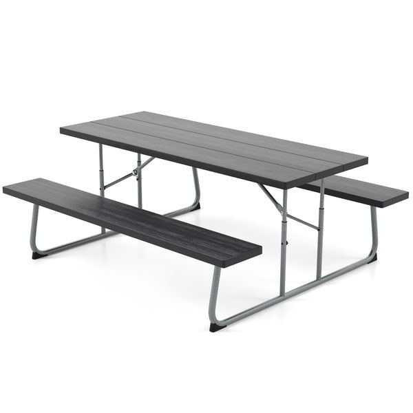 The HDPE tabletop ensures exceptional strength and good weather resistance<br>Features a waterproof surface for easy cleaning  easy to maintain with a damp cloth<br>The 183 cm/6 ft spacious HDPE tabletop provides enough area for food  drinks  and other es