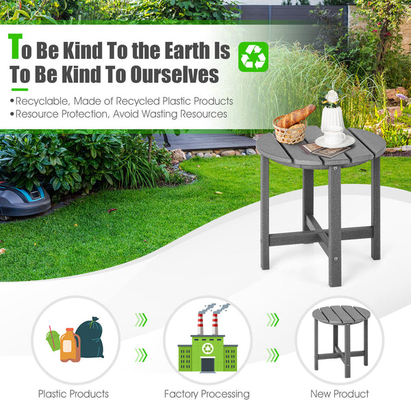 Remain its original color thanks to its sun-protective and colorfast HDPE material<br>Weather-resistant properties make this side table fit the outdoor environment<br>You can put this end table in the bathroom as well because it is waterproof<br>Endow thi