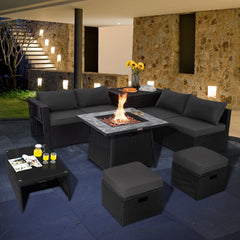 Deliver in 5 boxes  may arrive on the different days(White/Turquoise/Black)<br>Deliver in 4 boxes  may arrive on the different days(Gray/Red/Navy) <br>2 bags of screws are packed in the different boxes (1 bag of screws in the fire pit table box and anothe