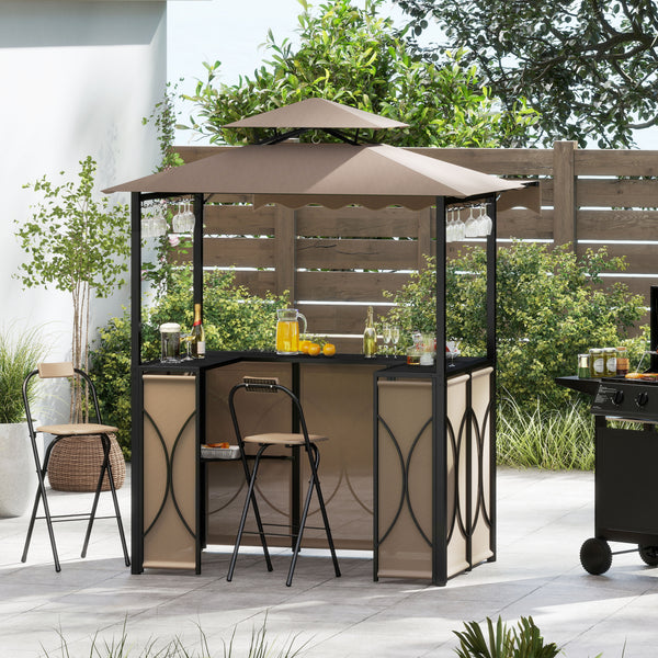 Comes with a side awning  offer extra shade coverage and protection<br>The awning is controlled by hydraulic rods for ease of expansion and retraction<br>The double-tiered roof design promotes airflow and increases stability<br>The canopy is drizzle-resis