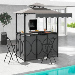 Comes with a side awning  offer extra shade coverage and protection<br>The awning is controlled by hydraulic rods for ease of expansion and retraction<br>The double-tiered roof design promotes airflow and increases stability<br>The canopy is drizzle-resis