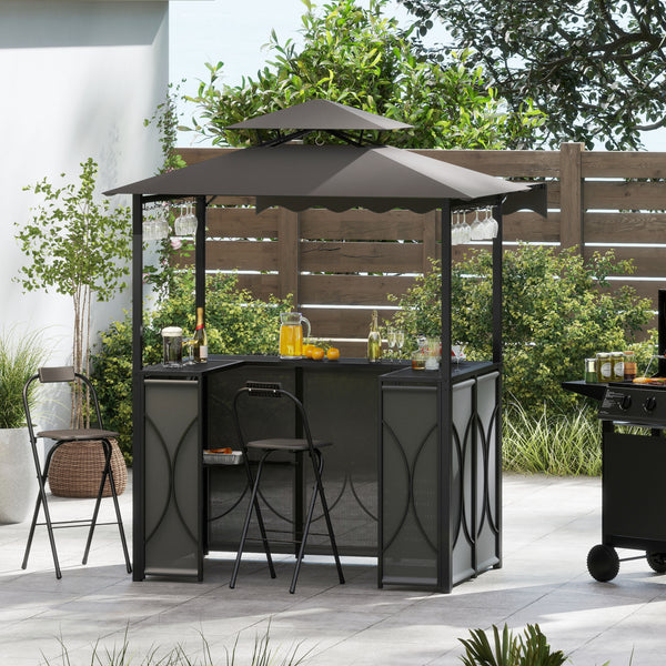Comes with a side awning  offer extra shade coverage and protection<br>The awning is controlled by hydraulic rods for ease of expansion and retraction<br>The double-tiered roof design promotes airflow and increases stability<br>The canopy is drizzle-resis