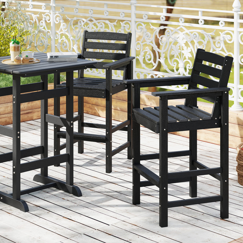Made of high-quality HDPE for prolonged service life<br>Reinforced crossbars for added stability<br>Stainless steel screws for firm connection and longer using time<br>Cozy to sit with inclined backrest  wide armrests and footrest<br>Slatted seat is breat