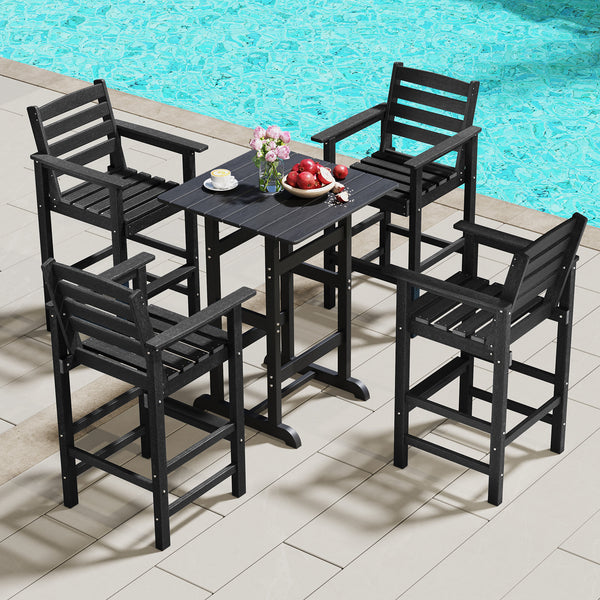 Made of high-quality HDPE for prolonged service life<br>Reinforced crossbars for added stability<br>Stainless steel screws for firm connection and longer using time<br>Cozy to sit with inclined backrest  wide armrests and footrest<br>Slatted seat is breat