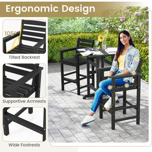 Made of high-quality HDPE for prolonged service life<br>Reinforced crossbars for added stability<br>Stainless steel screws for firm connection and longer using time<br>Cozy to sit with inclined backrest  wide armrests and footrest<br>Slatted seat is breat