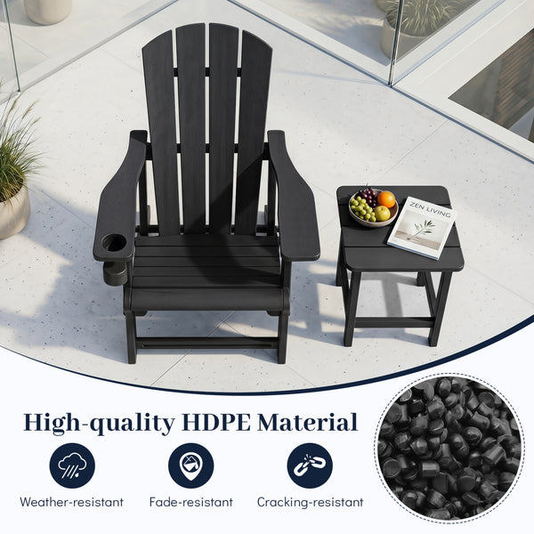 Â Made from high-quality HDPE material for reliable all-season outdoor use<br>Â Realistic wood grain add a natural touch to your outdoor space<br>Â High weight capacity of 550 lbs/250 kg supports most users<br>Â Tool-free assembly with 0 screw involved<br