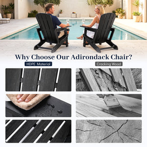 Â Made from high-quality HDPE material for reliable all-season outdoor use<br>Â Realistic wood grain add a natural touch to your outdoor space<br>Â High weight capacity of 550 lbs/250 kg supports most users<br>Â Tool-free assembly with 0 screw involved<br