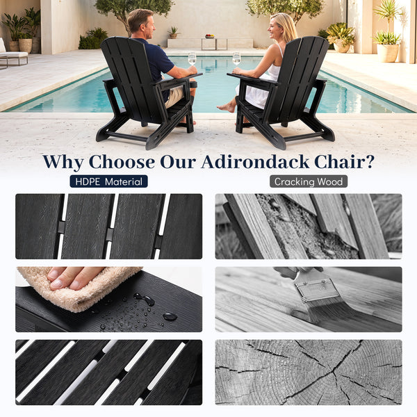 Â Made from high-quality HDPE material for reliable all-season outdoor use<br>Â Realistic wood grain add a natural touch to your outdoor space<br>Â High weight capacity of 550 lbs/250 kg supports most users<br>Â Tool-free assembly with 0 screw involved<br