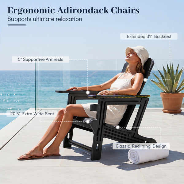 Â Made from high-quality HDPE material for reliable all-season outdoor use<br>Â Realistic wood grain add a natural touch to your outdoor space<br>Â High weight capacity of 550 lbs/250 kg supports most users<br>Â Tool-free assembly with 0 screw involved<br