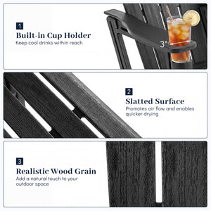Â Made from high-quality HDPE material for reliable all-season outdoor use<br>Â Realistic wood grain add a natural touch to your outdoor space<br>Â High weight capacity of 550 lbs/250 kg supports most users<br>Â Tool-free assembly with 0 screw involved<br