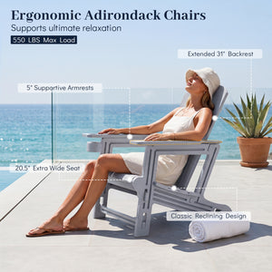 Â Made from high-quality HDPE material for reliable all-season outdoor use<br>Â Realistic wood grain add a natural touch to your outdoor space<br>Â High weight capacity of 550 lbs/250 kg supports most users<br>Â Tool-free assembly with 0 screw involved<br