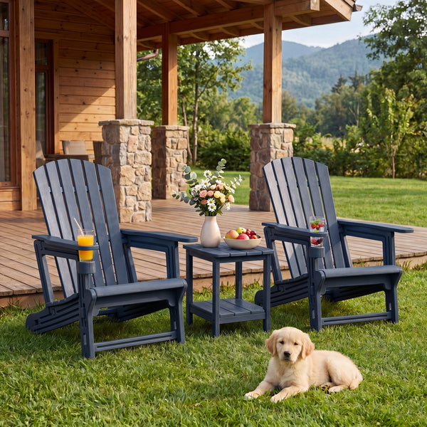 Premium HDPE material provides excellent weather resistance for long-term use<br>Realistic wood grain texture for a natural outdoor appearance<br>The reliable structure supports up to 330 lbs weight capacity<br>103Â° inclined backrest for enhanced support