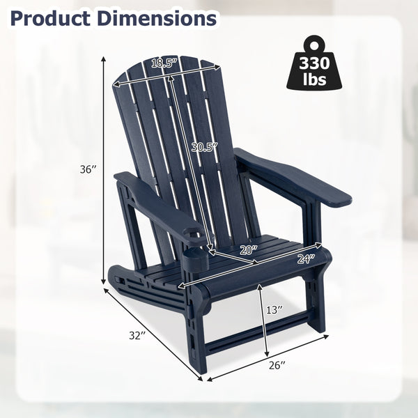 Premium HDPE material provides excellent weather resistance for long-term use<br>Realistic wood grain texture for a natural outdoor appearance<br>The reliable structure supports up to 330 lbs weight capacity<br>103Â° inclined backrest for enhanced support
