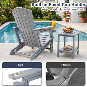 Premium HDPE material provides excellent weather resistance for long-term use<br>Realistic wood grain texture for a natural outdoor appearance<br>The reliable structure supports up to 330 lbs weight capacity<br>103Â° inclined backrest for enhanced support