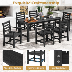 Constructed of premium HDPE material that is easy-to-maintain and anti-cracking<br>High backrest offers optimal relaxation for your back and waist<br>Contoured seat alleviates pressure points and promotes proper posture<br>3.3" wide armrests are perfect f