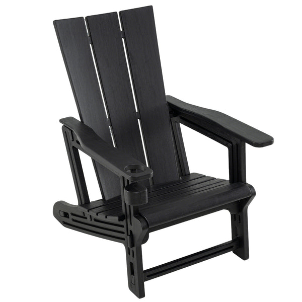 Curved backrest offers enhanced support for your back and shoulders<br>With wide armrests for added comfort and support<br>Built-in cup holder keeps your drink within easy reach<br>HDPE material is sun-protective  fade-resistant  waterproof  built to last