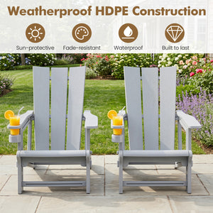 Curved backrest offers enhanced support for your back and shoulders<br>With wide armrests for added comfort and support<br>Built-in cup holder keeps your drink within easy reach<br>HDPE material is sun-protective  fade-resistant  waterproof  built to last
