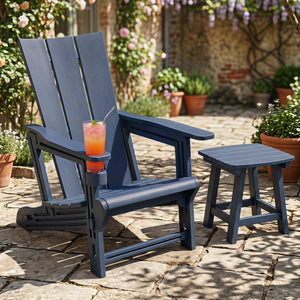 Curved backrest offers enhanced support for your back and shoulders<br>With wide armrests for added comfort and support<br>Built-in cup holder keeps your drink within easy reach<br>HDPE material is sun-protective  fade-resistant  waterproof  built to last