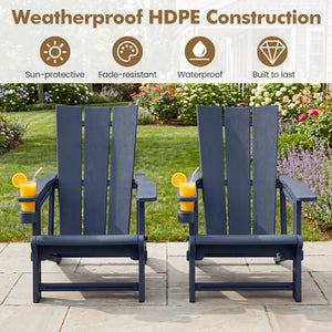 Curved backrest offers enhanced support for your back and shoulders<br>With wide armrests for added comfort and support<br>Built-in cup holder keeps your drink within easy reach<br>HDPE material is sun-protective  fade-resistant  waterproof  built to last