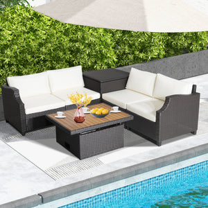 Ship in 3 boxes (box 1 includes screws)  may not arrive on the same day<br>Put needed items on the coffee table for easy access<br>Put legs on the ottoman with cushion for complete relaxation<br>Combine a coffee table and ottoman as one to create a height