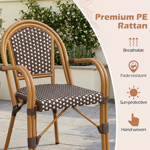 Discover the perfect blend of classic French style and modern comfort<br>The wood-like frame surface adds a classic decorative element<br>Hand-woven with premium PE rattan for a breathable seating experience<br>Fade-resistant and sun-protective wicker mai