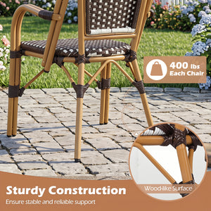 Discover the perfect blend of classic French style and modern comfort<br>The wood-like frame surface adds a classic decorative element<br>Hand-woven with premium PE rattan for a breathable seating experience<br>Fade-resistant and sun-protective wicker mai