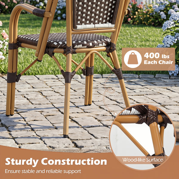 Discover the perfect blend of classic French style and modern comfort<br>The wood-like frame surface adds a classic decorative element<br>Hand-woven with premium PE rattan for a breathable seating experience<br>Fade-resistant and sun-protective wicker mai