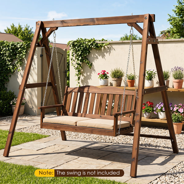 Heavy-duty A-frame structure for exceptional stability and safety<br>Reinforced top beam and solid leg boards provide superior structural integrity<br>880 lbs weight capacity supports families and group use<br>Dual reinforcement bars on each side prevent 