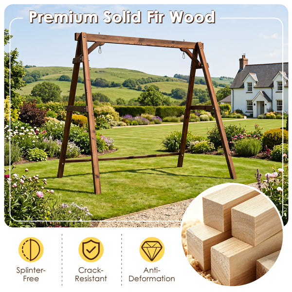 Heavy-duty A-frame structure for exceptional stability and safety<br>Reinforced top beam and solid leg boards provide superior structural integrity<br>880 lbs weight capacity supports families and group use<br>Dual reinforcement bars on each side prevent 
