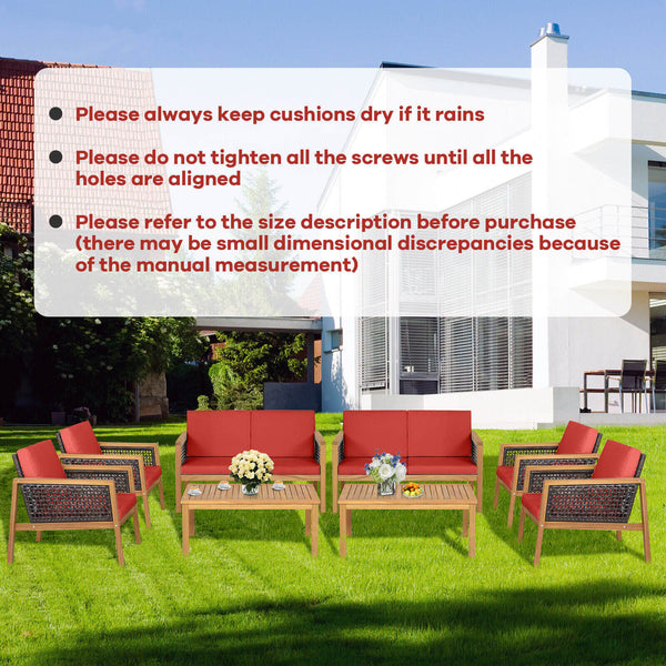 Come with 2 packages  may arrive separately <br>High quality acacia wood for steady performance and rustic touch <br>Withstand weather variations thanks to its all-weather mix of brown PE rattan <br>Bring a soft sitting experience with breathable and thic