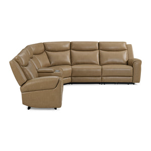 Momentum - Cashew 6 Piece Modular Power Reclining Sectional with Power Adjustable Headrests