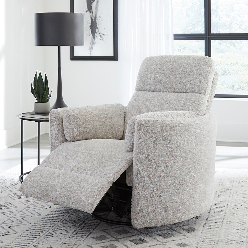 Radius - Angora Linen Manual Swivel Recliner