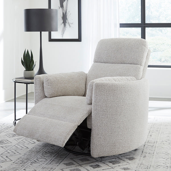 Radius - Angora Linen Manual Swivel Recliner