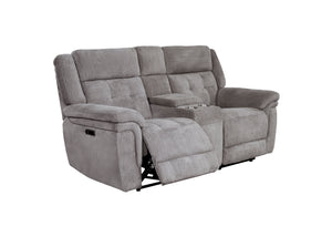 Richland - Bristol Grey Power Console Loveseat