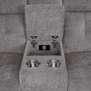 Richland - Bristol Grey Power Console Loveseat