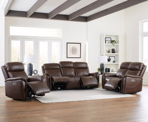 Cascade - Auburn Power Reclining Sofa Loveseat and Recliner