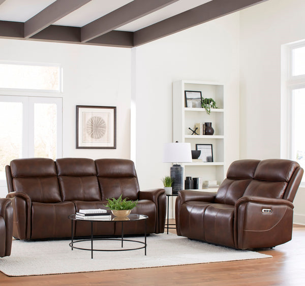Cascade - Auburn Power Reclining Sofa and Loveseat