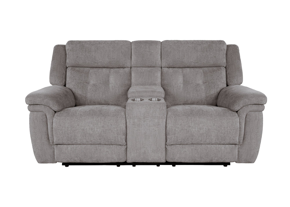 Richland - Bristol Grey Power Console Loveseat